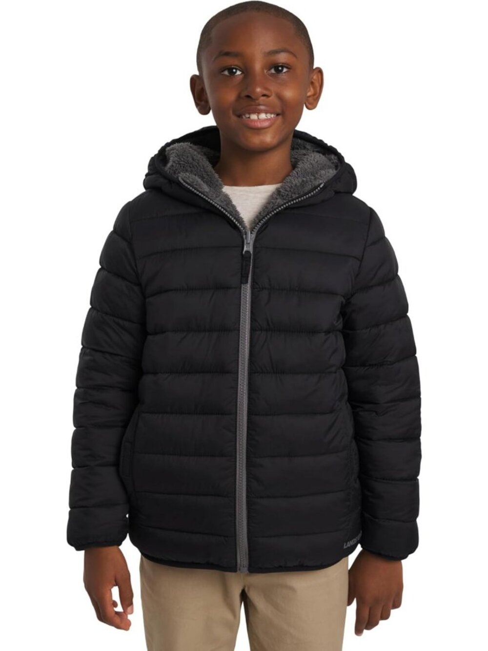 Boys Reversible Faux Sherpa Lined Insulated Puffer Jacket - Warm & Stylish